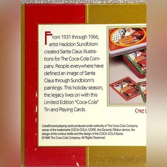 Vintage Coca Cola Santa Nostalgia Playing Cards (Sealed) 1998 - Picture 5 of 9